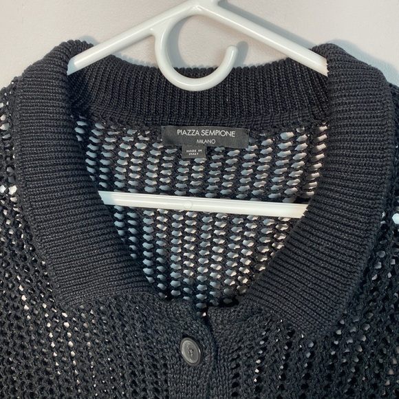 Piazza Sempione Crocket Black Knit Women's Sweater Cardigan size 46 - Picture 5 of 10